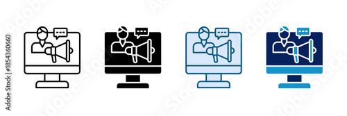 Influencer Marketing Icon Set Multiple Style Collection