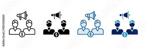 Influencer Collaboration Icon Set Multiple Style Collection