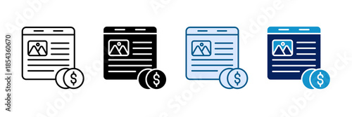 Sponsored Content Icon Set Multiple Style Collection