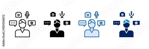 Influencer Lifestyle Icon Set Multiple Style Collection