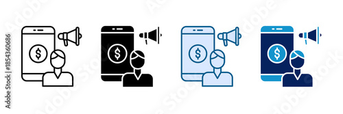 Influencer Promotion Icon Set Multiple Style Collection