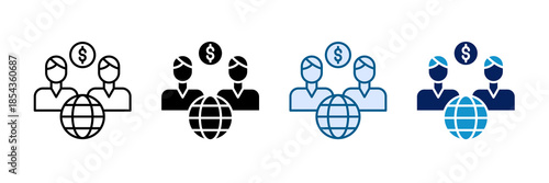 Influencer Networking Icon Set Multiple Style Collection