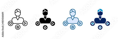 Influencer Engagement Icon Set Multiple Style Collection