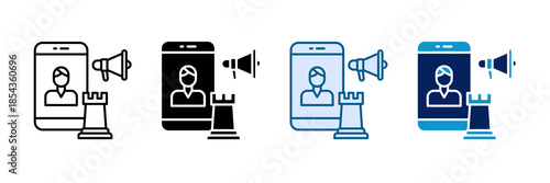 Influencer Strategy Icon Set Multiple Style Collection