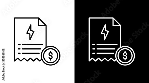 Utility Expenses Outline White Icon Set Design