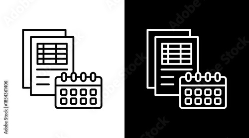Weekly Spending Log Outline White Icon Set Design
