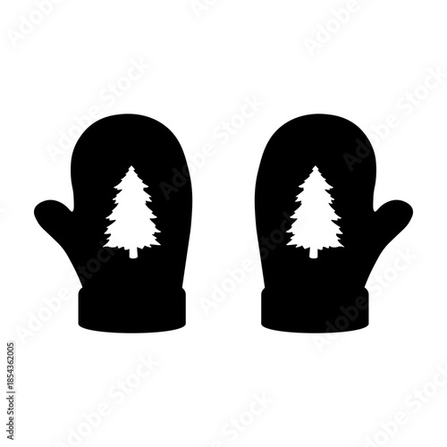 Black and White Christmas Gloves