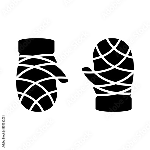 Black and White Christmas Gloves