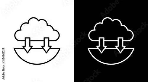 Carbon Capture Outline White Icon Set Design