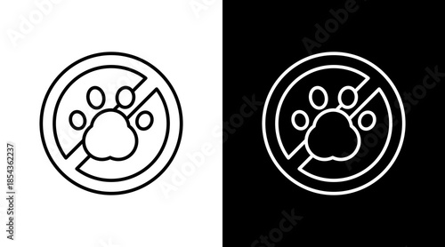 Anti-Poaching Outline White Icon Set Design