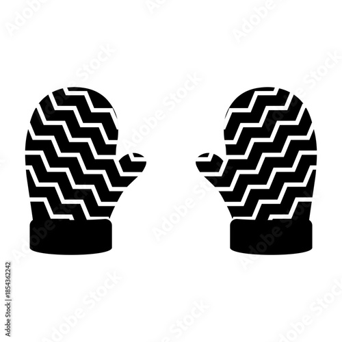 Black and White Christmas Gloves