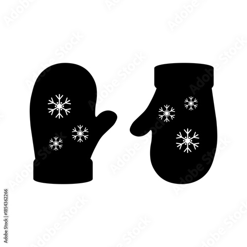 Black and White Christmas Gloves