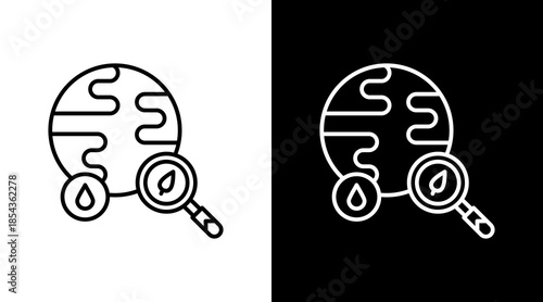 Biodiversity Monitoring Outline White Icon Set Design