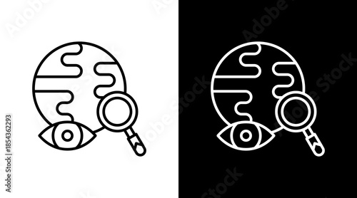 Nature Observation Outline White Icon Set Design