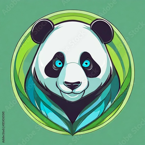 panda with green eyes