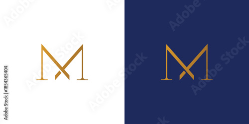 Luxury and modern letter M initials logo design
