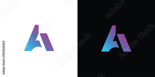 Modern and strong letter A initials logo design