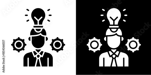 Ability  Icon Set White Style Collection