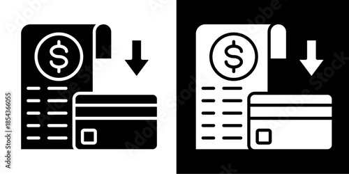 Debt  Icon Set White Style Collection