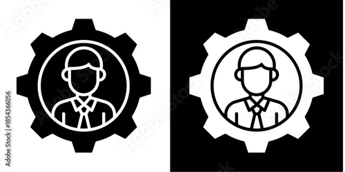 Talent  Icon Set White Style Collection