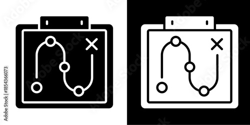 Strategy  Icon Set White Style Collection