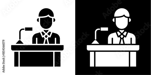 Executive  Icon Set White Style Collection