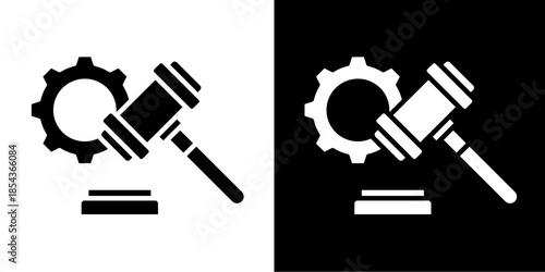 Auction  Icon Set White Style Collection