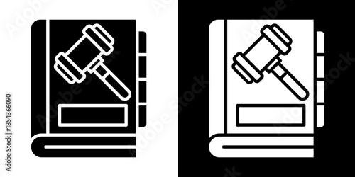 Law  Icon Set White Style Collection