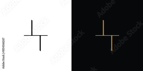 Unique and simple letter TT initials logo design