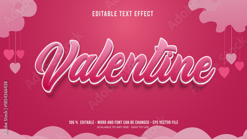 valentine editable text effect 3d