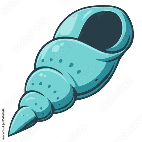 cartoon sea shell ocean animal wild flat color vector illustration template design
