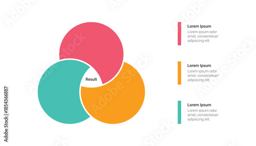 Venn Diagram Infographic with Three Circle Overlap
