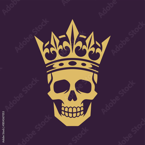 Golden Skull with Crown A Symbol of Power and Mortality.