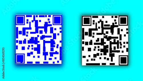 A set of vector illustration of QR code, design element.File for design business