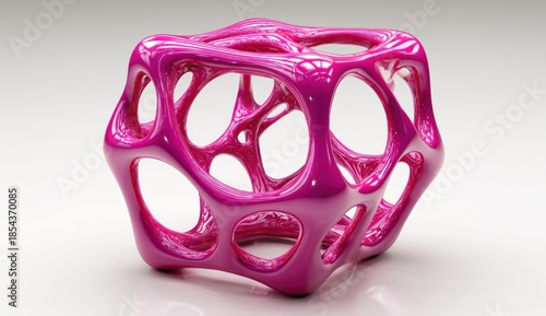 Wallpaper Mural Abstract pink geometric structure on white surface modern design concept Torontodigital.ca