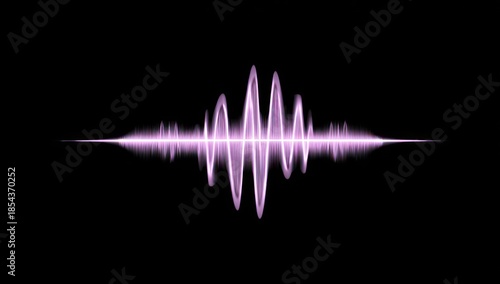 Abstract purple sound wave graphic on black background for digital designs