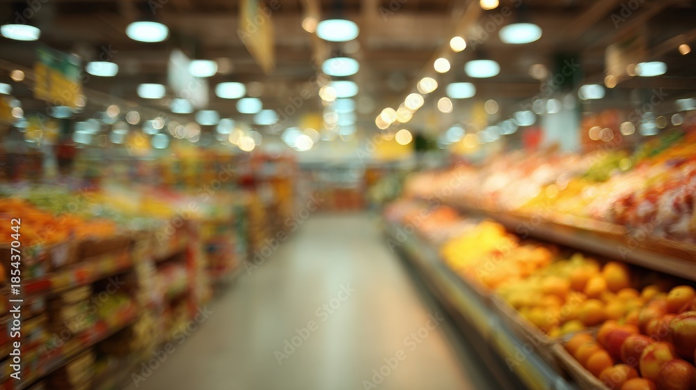 custom made wallpaper toronto digitalBlurred background of a supermarket grocery store produce aisle with bokeh lights