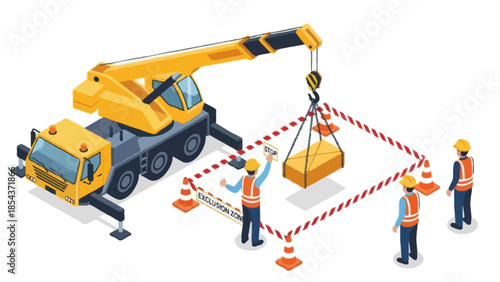 3D illustration of a heavy bulldozer and excavator isolated on white for industrial construction engineering and building site development machinery website