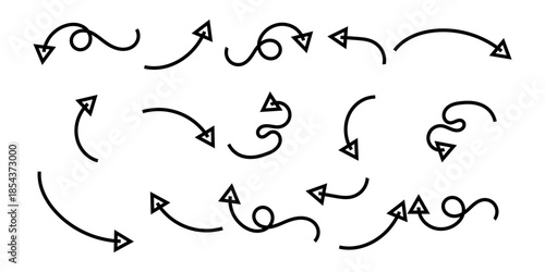 hand drawn Arrows icons Set. Arrows big black icon set. Arrow icons symbol design. Arrow flat vector collection