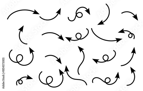 hand drawn Arrows icons Set. Arrows big black icon set. Arrow icons symbol design. Arrow flat vector collection