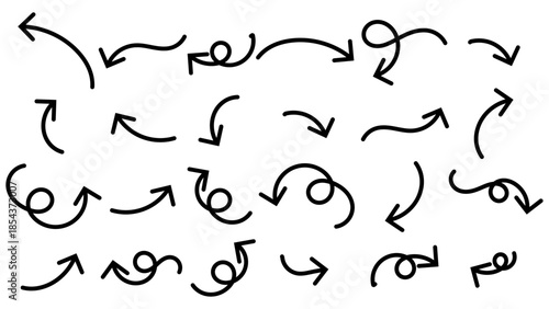 hand drawn Arrows icons Set. Arrows big black icon set. Arrow icons symbol design. Arrow flat vector collection