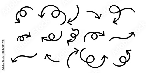 hand drawn Arrows icons Set. Arrows big black icon set. Arrow icons symbol design. Arrow flat vector collection