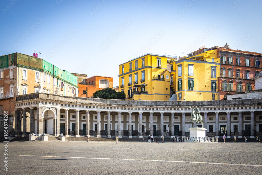 Fototapeta premium Piazza del Plebiscito, historical buildings, historic city centre, napoli, naples, italy, europe