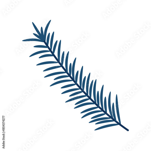 Branch of pine. Winter plant. Winter branches and leaves. Winter floral elements. Holiday decoration. Vector illustration