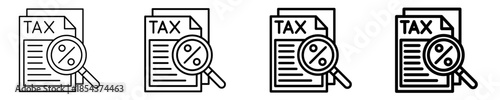 Tax Report Icon Set Different Style Collection