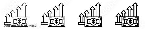 Investment Income Icon Set Different Style Collection