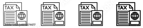 International Tax Icon Set Different Style Collection