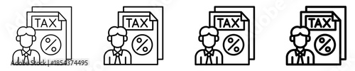 Tax Consultant Icon Set Different Style Collection