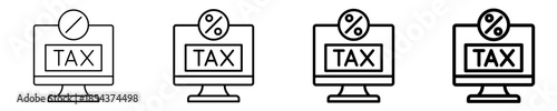 Digital Tax Filing Icon Set Different Style Collection