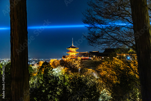 Spring illuminations at Kiyomizu-dera Temple